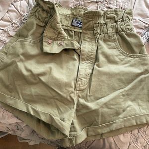 Camo green high waisted shorts, Abercrombie and Fitch